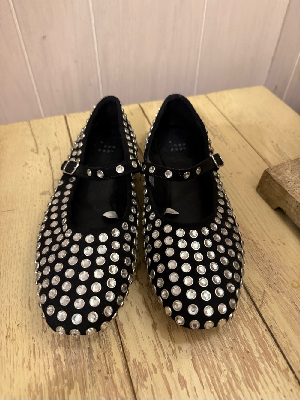 Black Studded Flats